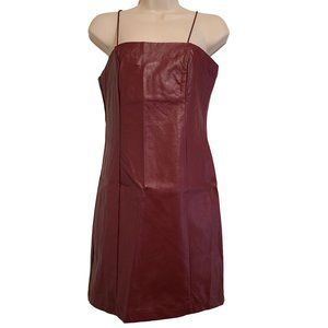 Wild Fable Womens Sleeveless Faux Leather Bodycon Mini Dress Red Large